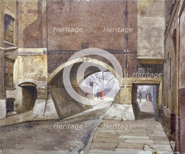 View of the entrance to Lincoln's Inn Fields in Duke Street, Westminster, London, 1883. Artist: John Crowther