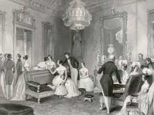 Interior of the Yellow Drawing Room, Buckingham Palace, London, 1840. Artist: Unknown.