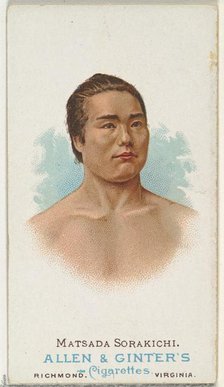 Matsuda Sorakichi, Wrestler, from World's Champions, Series 1 (N28) for Allen & Ginter Cig..., 1887. Creator: Allen & Ginter.
