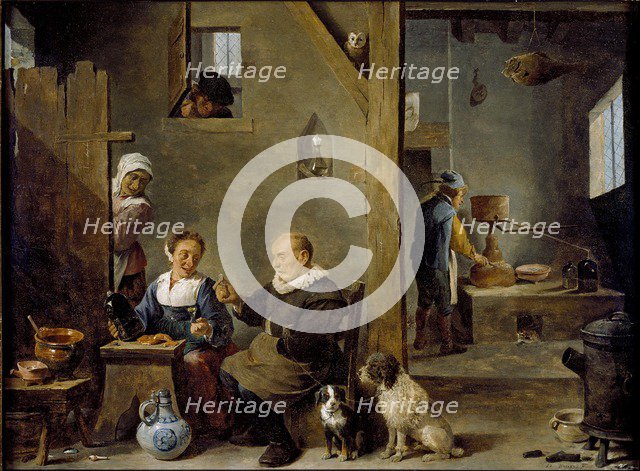 A Distillery with an elderly Man buying Gin from a Woman, c1640-1649. Artist: David Teniers II.