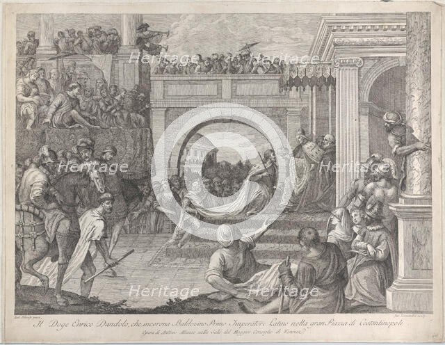Doge Enrico Dandolo crowns Baldovino the first emperor of the Latin Empire of Constanti..., 1745-94. Creator: Giacomo Leonardis.