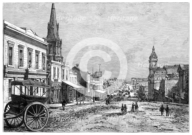 Collins Street, Melbourne, Victoria, Australia, 19th century. Artist: Unknown