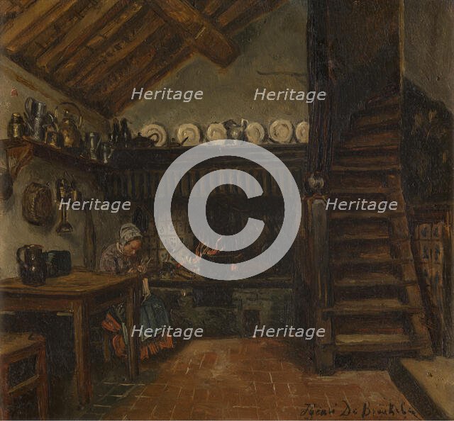 Kitchen, 1865-1870. Creator: Henri Jean Augustin de Braekeleer.