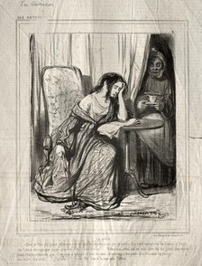 Les Actrices: Le Rôle, 1843. Creator: Paul Gavarni (French, 1804-1866).