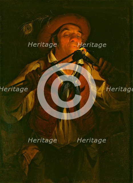 Farmer Lighting a Candle with a Burning Stick.
