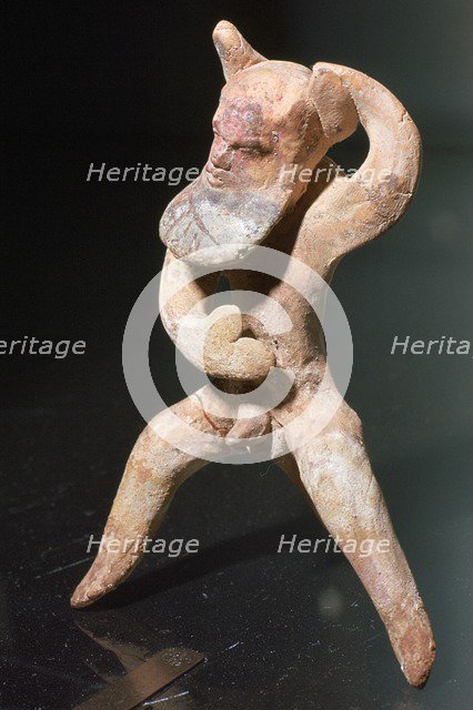 Greek terracotta of a satyr. Artist: Unknown