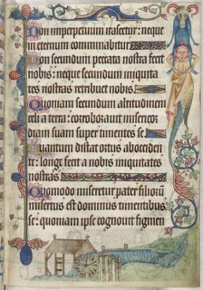 Psalm 103; a watermill, c1325-1335. Creator: Unknown.