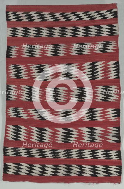 Rug Banded with "diamond stripes", c. 1890-1900. Creator: Unknown.