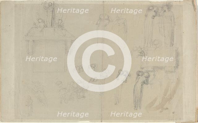 Sheet of Studies [recto and verso]. Creator: John Flaxman.