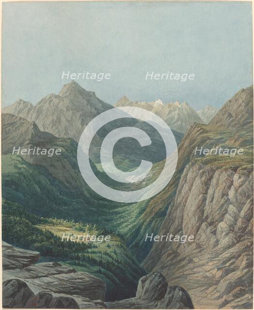 An Alpine Valley, 1878. Creator: Rodolphe Leon Berthoud.