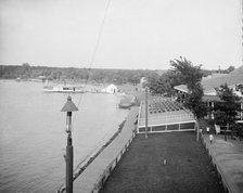 Lake shore and pavilion at Wildwood, White Bear Lake, near St. Paul, Minn., between 1900 and 1905. Creator: Unknown.
