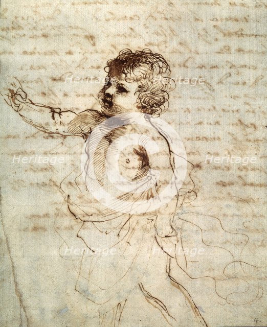 'Child's figure in drapery', 17th century Artist: Guercino
