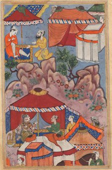 Page from Tales of a Parrot (Tuti-nama): Twenty-fourth night: Bashir confides his love…, c. 1560. Creator: Unknown.