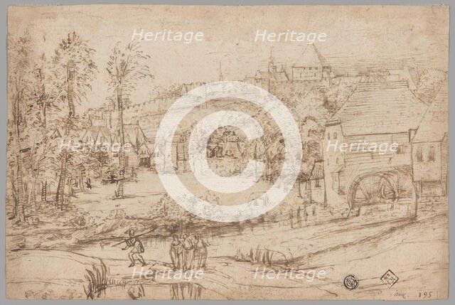 Landscape with River and Mill, c. 1540. Creator: Unknown.