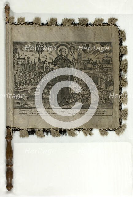 Religious Banner with Scenes of Saint Winnock, 1717. Creator: Unknown.
