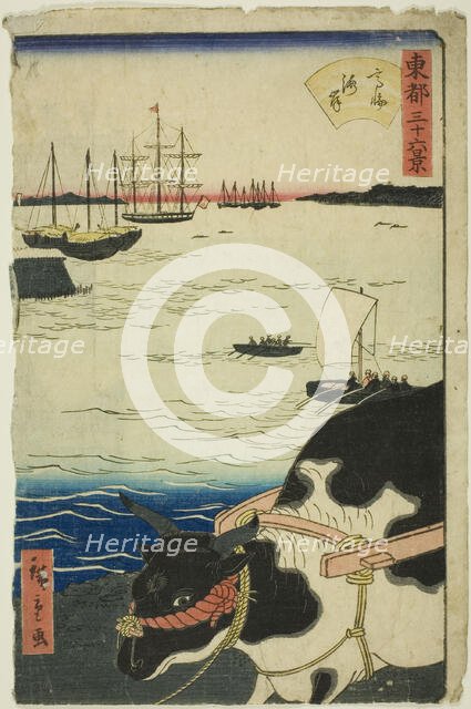 The Beach at Takanawa (Takanawa kaigan), from the series "Thirty-six Views of the..., 1862. Creator: Utagawa Hiroshige II.