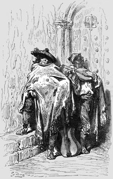 'Beggars at a Church Door in Andalusia; An Autumn Tour in Andalusia', 1875. Creator: Gustave Doré.