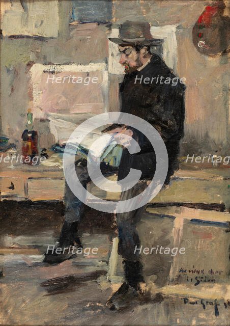 Portrait of Henri Le Sidaner (1862-1939) in his studio , 1891. Creator: Graf, Paul Edmund (1866-1903).