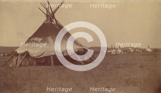 Teepee in Native American Camp, 1880s-90s. Creator: Unknown.