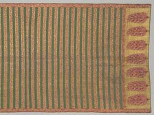 Sash with flora and banded field, 1700s. Creator: Unknown.