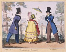 'Fashionable Portraits', a scene in Hyde Park, 1819. Artist: Isaac Cruikshank