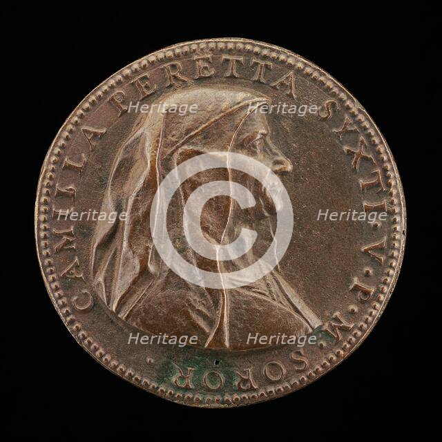 Camilla Peretti, died 1591, Sister of Pope Sixtus V [obverse], 1590. Creator: Domenico Poggini.