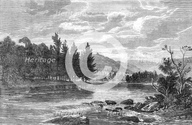 The Prince Consort's Cairn, from the north side of the Dee, near Abergeldie, 1864. Creator: Unknown.