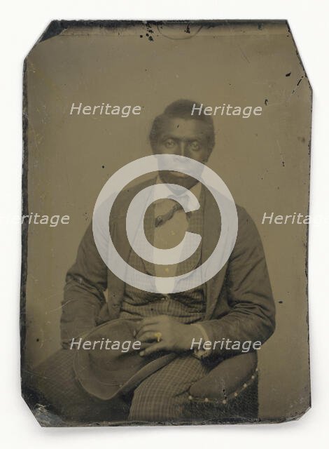 Tintype of a man, late 19th century. Creator: Unknown.