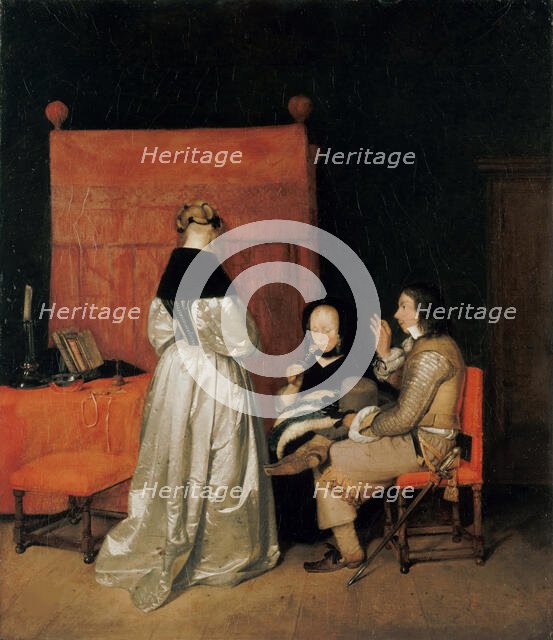 The Gallant Conversation (The Paternal Admonition), ca 1654. Creator: Ter Borch, Gerard, the Younger (1617-1681).