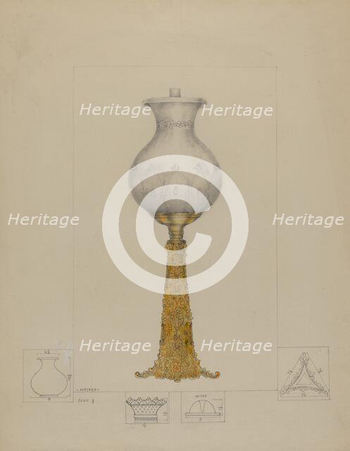 Metal Base Lamp, c. 1936. Creator: Henry Meyers.