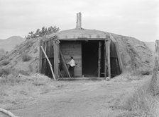 Potato cellar in the Klamath Basin..., Merrill, Klamath County, Oregon, 1939. Creator: Dorothea Lange.