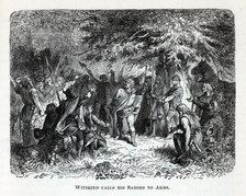 Wittekind calls his Saxons to Arms, 1882. Artist: Anonymous  