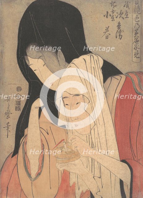 Jihei of Kamiya Eloping with Koharu of Kinokuniya, early 1800s. Creator: Kitagawa Utamaro.
