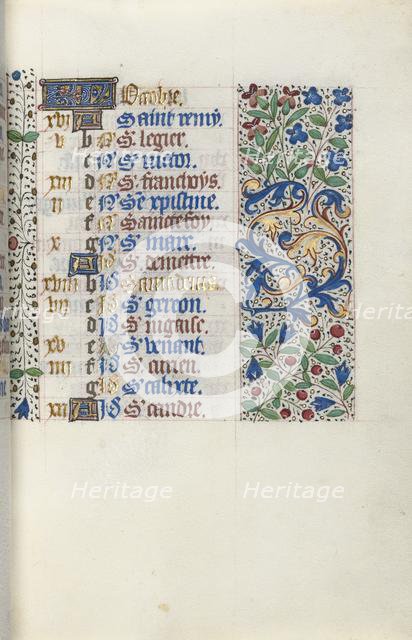 Book of Hours (Use of Rouen): fol. 10r, c. 1470. Creator: Master of the Geneva Latini (French, active Rouen, 1460-80).
