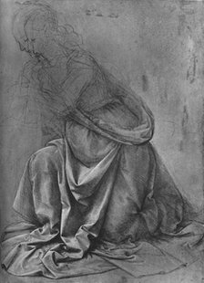 'Study of the Drapery of a Woman Kneeling to the Left', c1477 (1945). Artist: Leonardo da Vinci.