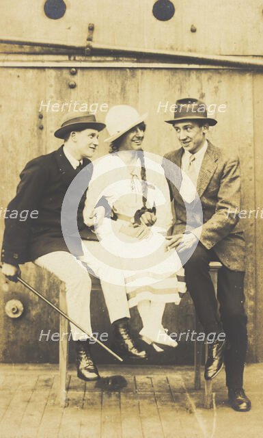 Sailors, one in drag, performing "The Rivals", (between 1910 and 1919?). Creator: Unknown.