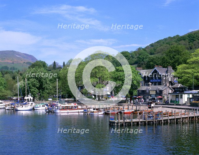 Departure point for lake steamer cruises, Waterhead, Lake Windermere, Lake District, Cumbria.