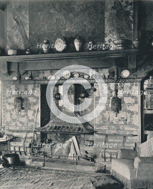 'Fire-place in the library of Mr. Louis C. Tiffany', 1897. Artist: Unknown.