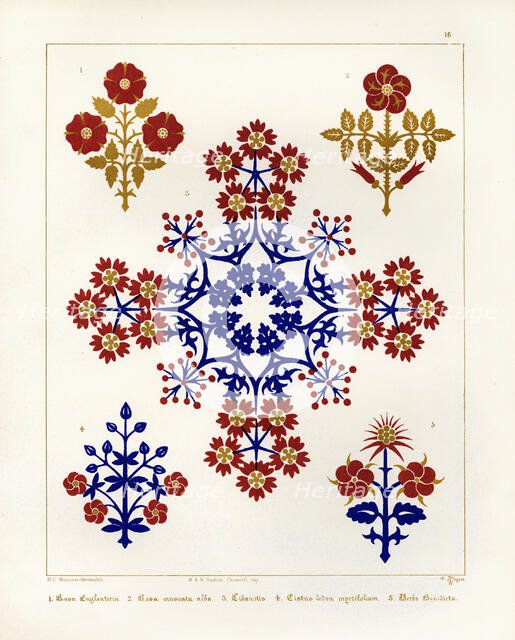 Floriated ornament: a series of thirty-one designs by Augustus Welby Pugin, architect..., 1849. Creator: H C Maguire.