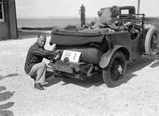 Invicta 4-seat high-chassis tourer of Donald Healey, B&HMC Brighton Motor Rally, 1930. Artist: Bill Brunell.