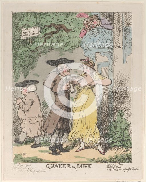Quaker in Love, 1815 (?)., 1815 (?). Creator: Thomas Rowlandson.