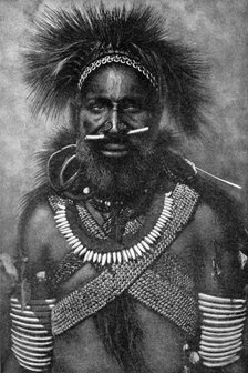 'Captain of a company of cannibal fighting men, New Guinea', 1922. Artist: Unknown