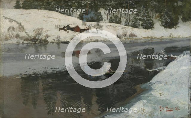 Winter at the River Simoa, 1883. Creator: Frits Thaulow.