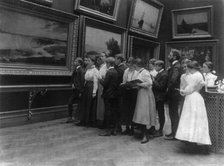 Washington, D.C. - High school students from 2nd Division studying paintings in art gallery, (1899?) Creator: Frances Benjamin Johnston.