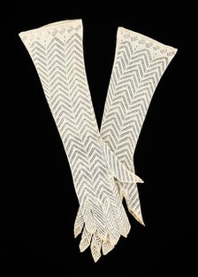 Evening gloves, American, 1830-35. Creator: Unknown.