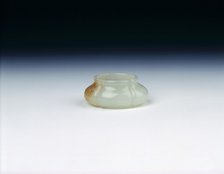 Mutton fat jade four-lobed brushwasher, Qing dynasty, China, probably 18th century. Artist: Unknown