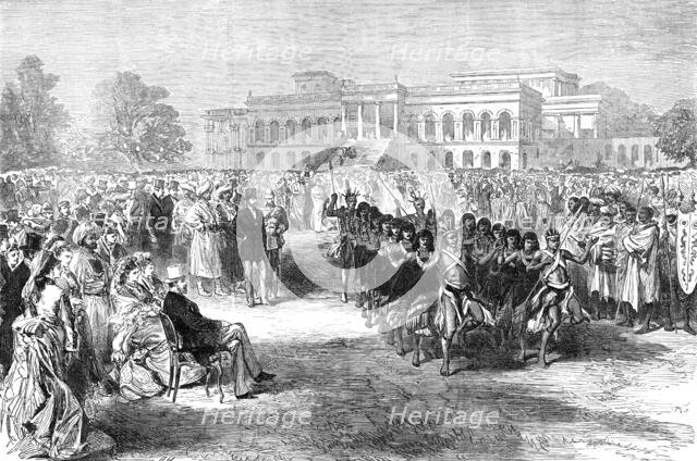 The Prince of Wales seeing a Dance of Wild Hillmen at Calcutta, 1876. Creator: Unknown.