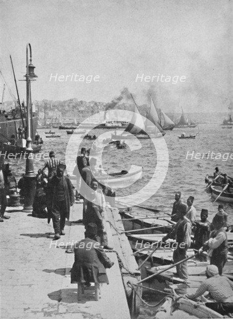 'The Water-front of Stamboul, with Pera in the distance', 1913. Artist: Unknown.