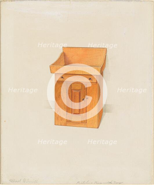 Shaker Kitchen Piece with Tray, c. 1936. Creator: Alfred H. Smith.