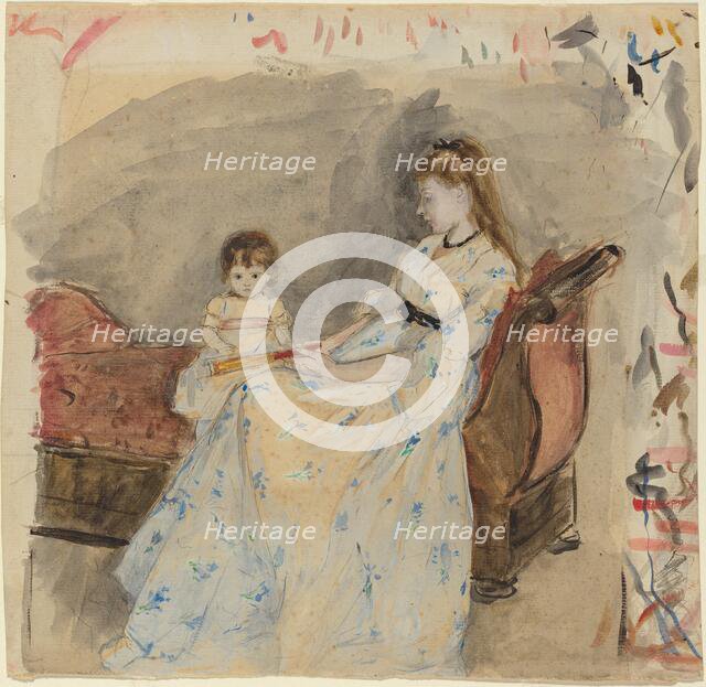 The Artist's Sister, Edma, with Her Daughter, Jeanne, 1872. Creator: Berthe Morisot.